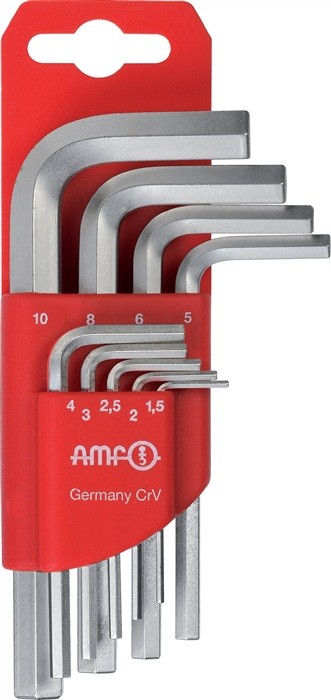 Zestaw kluczy imbusowych sześciokątnych 1,5-10 AMF